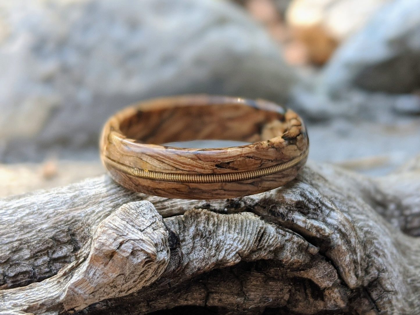 Whiskey Barrel Wood Ring with Guitar String Inlay, made with Jack Daniels Whiskey Barrel Choose Your Whiskey Wedding Bands GrownRings Whiskey Barrel Ring, Handmade, Reclaimed Wood, mens ring handmade, custom wood ring, Womens ring, rings made of wood, Anniversary gift, platinum ring, gift for her, martin guitar, DAddario, Elixir
