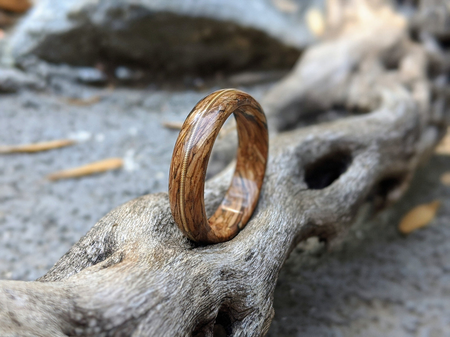 Whiskey Barrel Wood Ring with Guitar String Inlay, made with Jack Daniels Whiskey Barrel Choose Your Whiskey Wedding Bands GrownRings Whiskey Barrel Ring, Handmade, Reclaimed Wood, mens ring handmade, custom wood ring, Womens ring, rings made of wood, Anniversary gift, platinum ring, gift for her, martin guitar, DAddario, Elixir