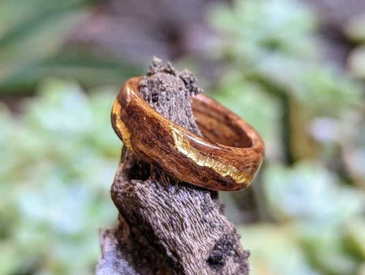 Reclaimed 1920 Douglas Fir with 24K Gold Veins Wood and Gold Rings Wedding Bands GrownRings Rose Gold, Handmade, Gold Inlay, mens wedding band, wooden ring men, wooden engagement ring, wooden wedding ring, wooden wedding band, Douglas Fir, Reclaimed Wood, Upcycled, Custom