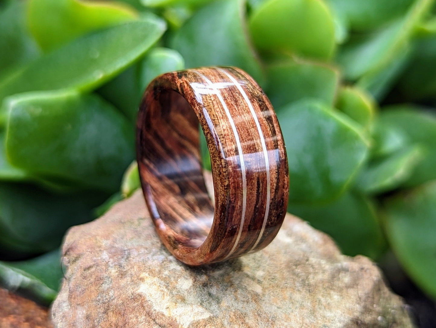 Tasmanian Blackwood Twin Sterling Silver wire inlays All Wood Rings Wedding Bands GrownRings wood, wooden, tasmanian blackwood, love, handmade, silver, gold, platinum, reclaimed, recycled, repurposed