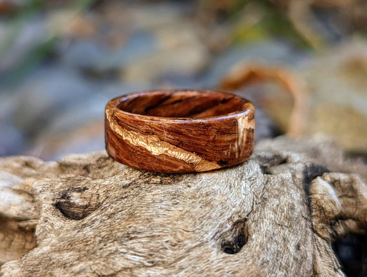 Reclaimed 1920 Douglas Fir with Rose Gold Veins Wood and Gold Rings Wedding Bands GrownRings Rose Gold, Handmade, Gold Inlay, mens wedding band, wooden ring men, wooden engagement ring, wooden wedding ring, wooden wedding band, Douglas Fir, Reclaimed Wood, Upcycled, Custom