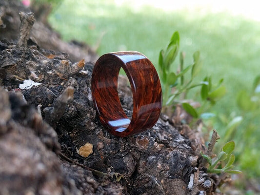 Chechen All Wood Rings Wedding Bands GrownRings Wood, Reclaimed Wood, sustainable wood, Natural, Eco Friendly, Secret wood, mens wood wedding band, mens ring wood, mens ring, Rosewood, Exotic Wood, Rare Wood, Chechen Wood