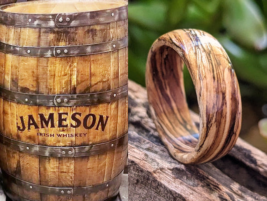 Jameson Whiskey Barrel Wood Ring Jameson Whiskey Rings Wedding Bands GrownRings Jack Daniels Barrel, Whiskey Barrel Ring, White oak, Handmade, Reclaimed Wood, mens ring handmade, custom wood ring, Womens ring, rings made of wood, Bartender Gift, Anniversary gift, Irish wedding, Jameson Whiskey Barrel