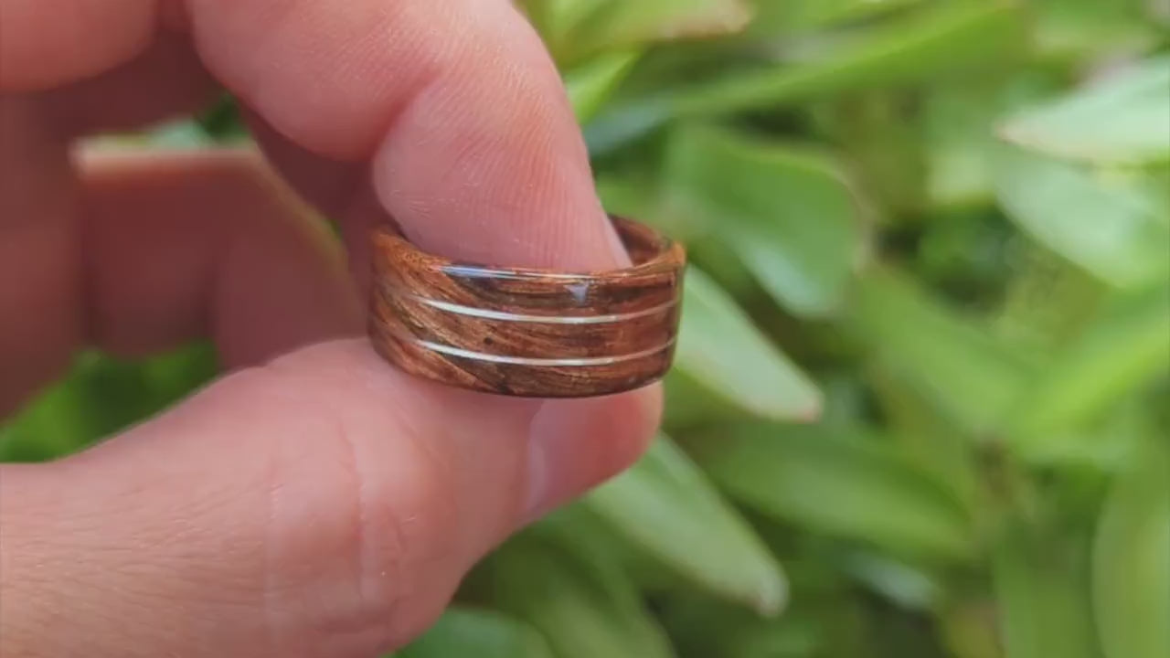 Tasmanian Blackwood Twin Sterling Silver wire inlays