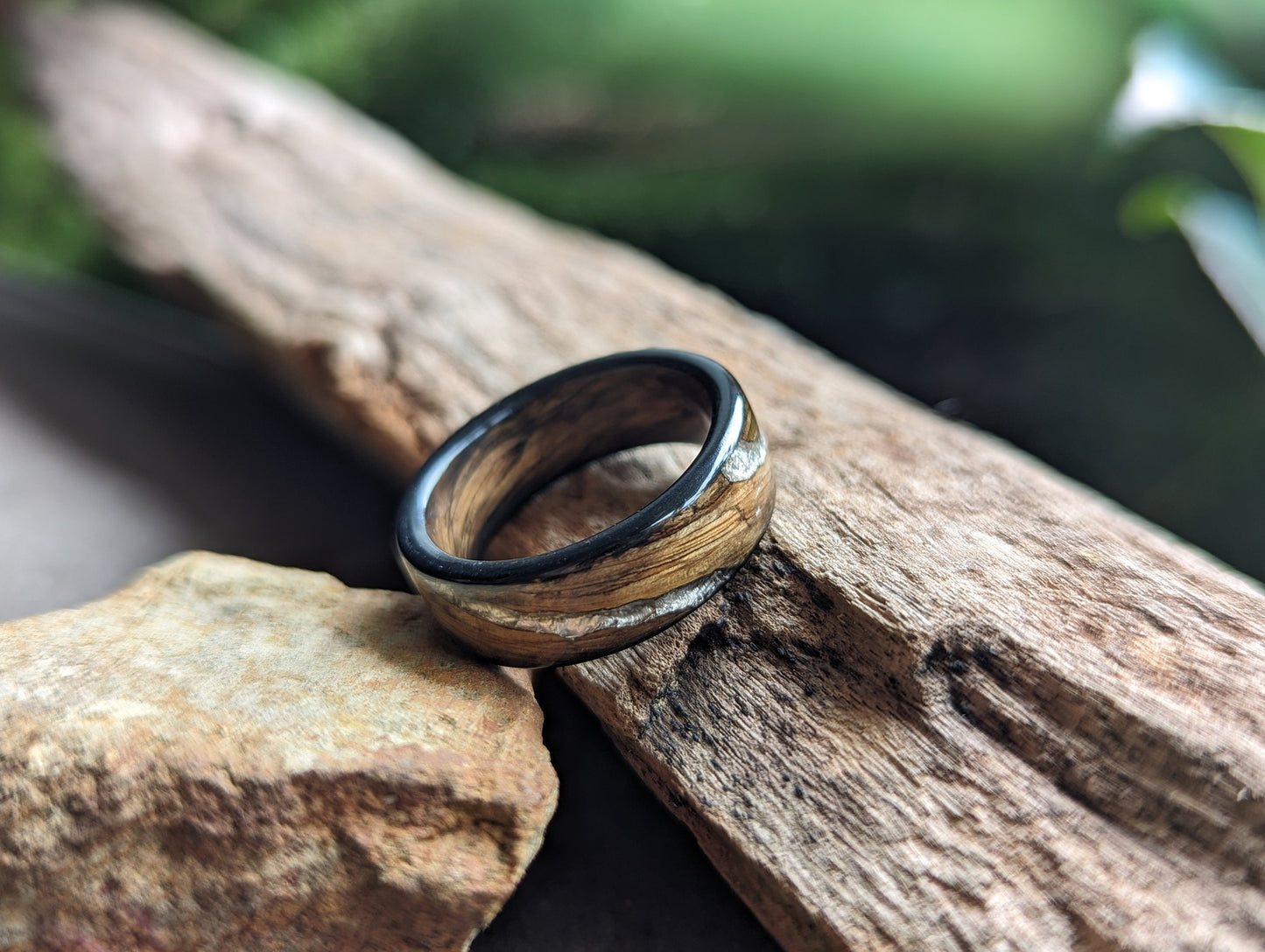 Jameson Whiskey Barrel Platinum Spiral Vein Inlay Smoked Wood Ring Jameson Whiskey Rings Wedding Bands GrownRings Jack Daniels Barrel, Whiskey Barrel Ring, White oak, Handmade, Reclaimed Wood, mens ring handmade, custom wood ring, Womens ring, rings made of wood, Bartender Gift, Anniversary gift, Irish wedding, Jameson Whiskey Barrel