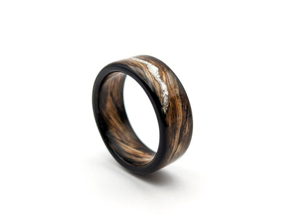 Jameson Whiskey Barrel Platinum Spiral Vein Inlay Smoked Wood Ring Jameson Whiskey Rings Wedding Bands GrownRings Jack Daniels Barrel, Whiskey Barrel Ring, White oak, Handmade, Reclaimed Wood, mens ring handmade, custom wood ring, Womens ring, rings made of wood, Bartender Gift, Anniversary gift, Irish wedding, Jameson Whiskey Barrel