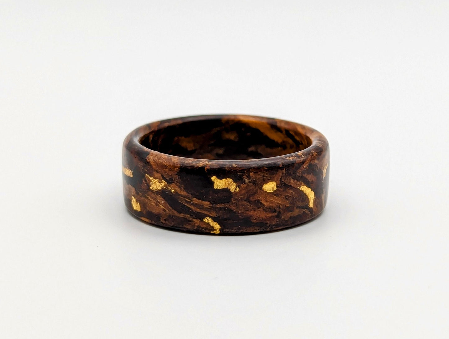 Desert Ironwood Wood Ring with 24K Gold Inlay Wood and Gold Rings Wedding Bands GrownRings Gold, Desert Ironwood, 24k Gold, Handmade, Reclaimed Wood, mens ring, mens gold ring, unique wedding bands, cool mens rings, Mens Ring Handmade, wooden wedding rings Koa wood rings alt, wooden rings, Male wedding bands