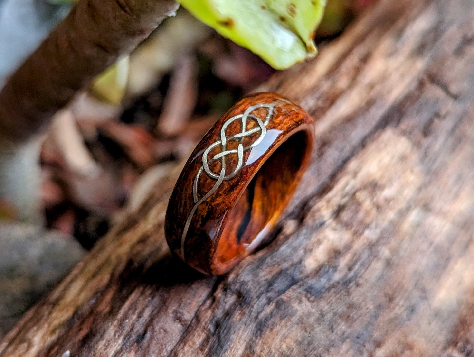 Ironwood and White Gold Celtic Knot – Grown Rings - Main Image