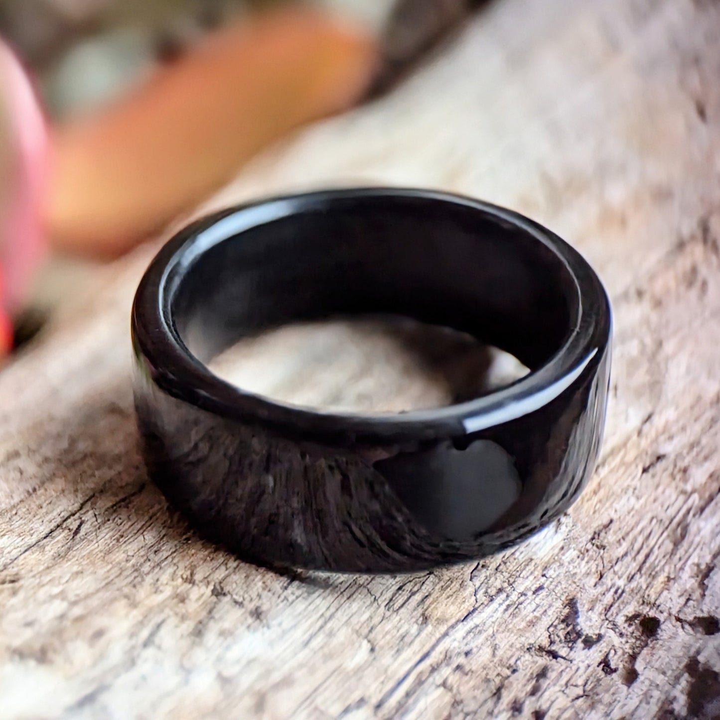Ebony Wood Ring All Wood Rings Bands GrownRings Handmade, mens gift ideas, mens wood ring, wedding ring, Man ring, Man wedding band, wood ring men, Man wooden ring, Ebony, black ring, wood ring, ebony wood, black wood ring