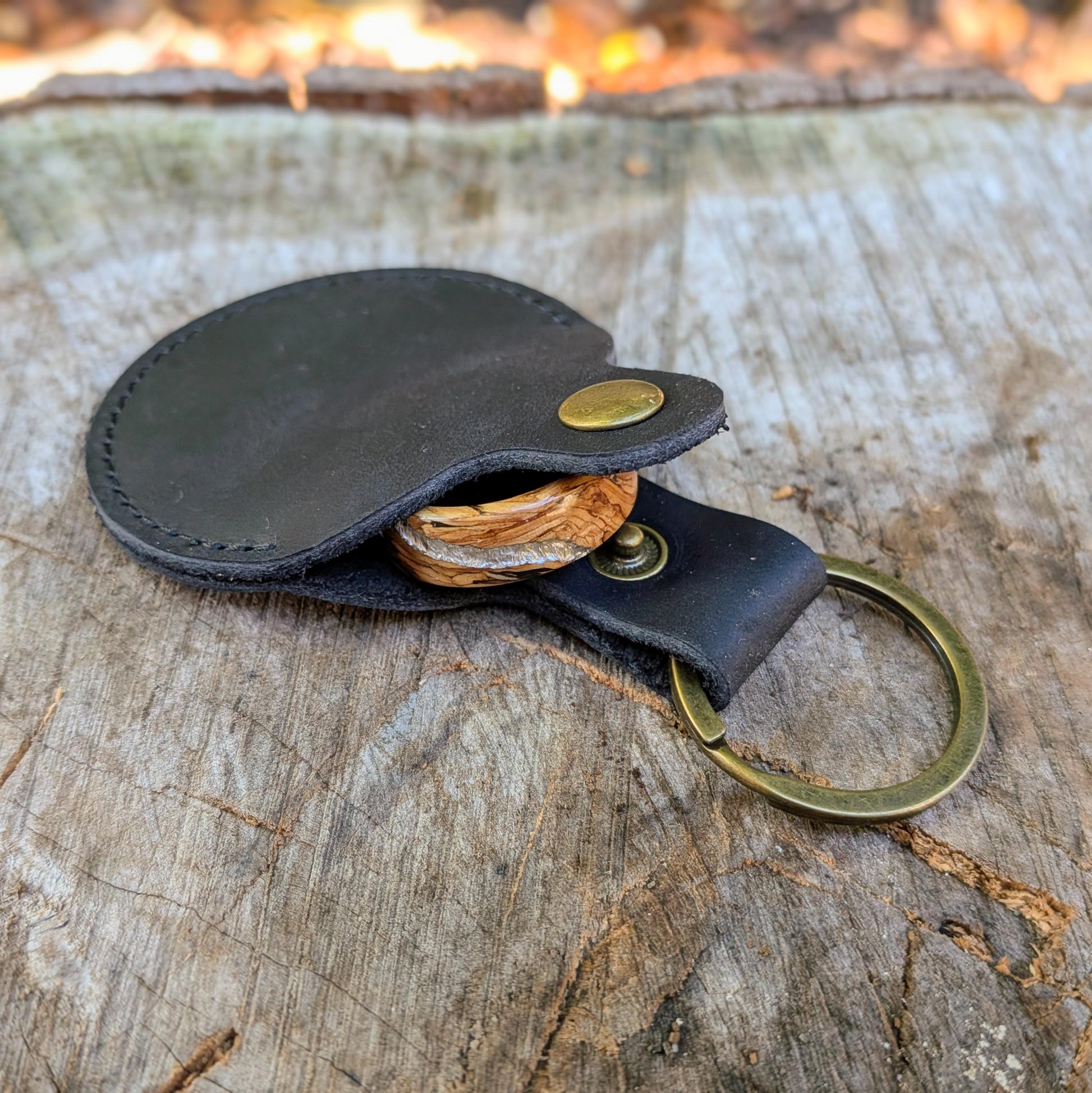 Leather Ring Holder, Pouch, Pocket, Keyring Gift Accessories Gifts For The Couple GrownRings Grown Rings, Custom Gift, Engagement, Graduation, Anniversary, wedding, leather, metal, key chain, Builder, Contruction, electrician, gym