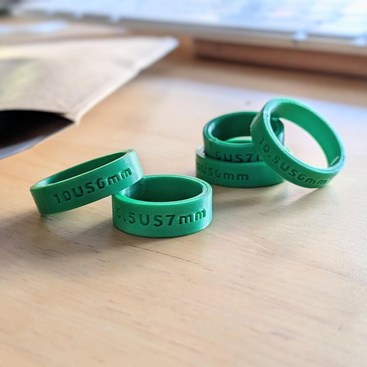 GrownRings 3D Printed Sizing Ring Set (Includes the ordered size, + Jewelry Sizers GrownRings love, Gold, White Gold, Silver, Creativity, Symbol, Runic, Celtic, Inscription, Customization, engraving