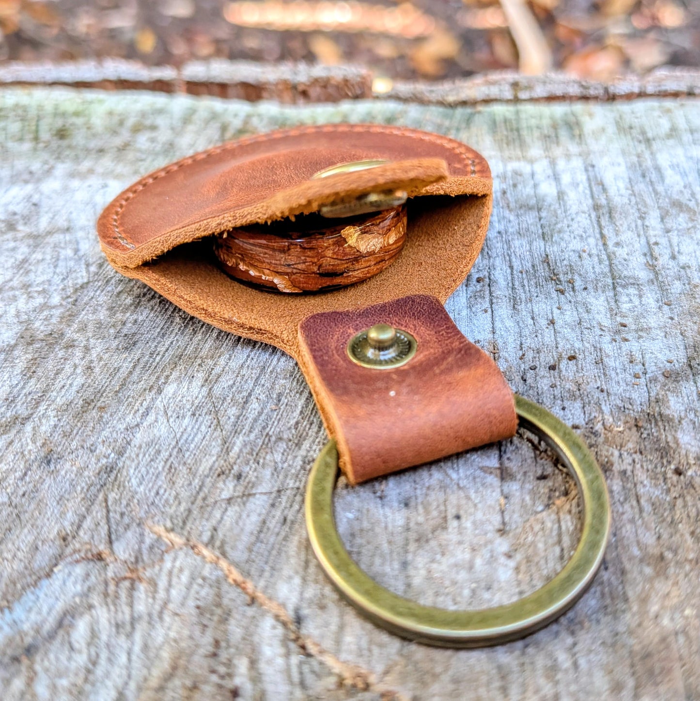 Leather Ring Holder, Pouch, Pocket, Keyring Gift Accessories Gifts For The Couple GrownRings Grown Rings, Custom Gift, Engagement, Graduation, Anniversary, wedding, leather, metal, key chain, Builder, Contruction, electrician, gym