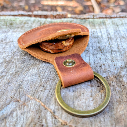 Leather Ring Holder, Pouch, Pocket, Keyring Gift Accessories Gifts For The Couple GrownRings Grown Rings, Custom Gift, Engagement, Graduation, Anniversary, wedding, leather, metal, key chain, Builder, Contruction, electrician, gym