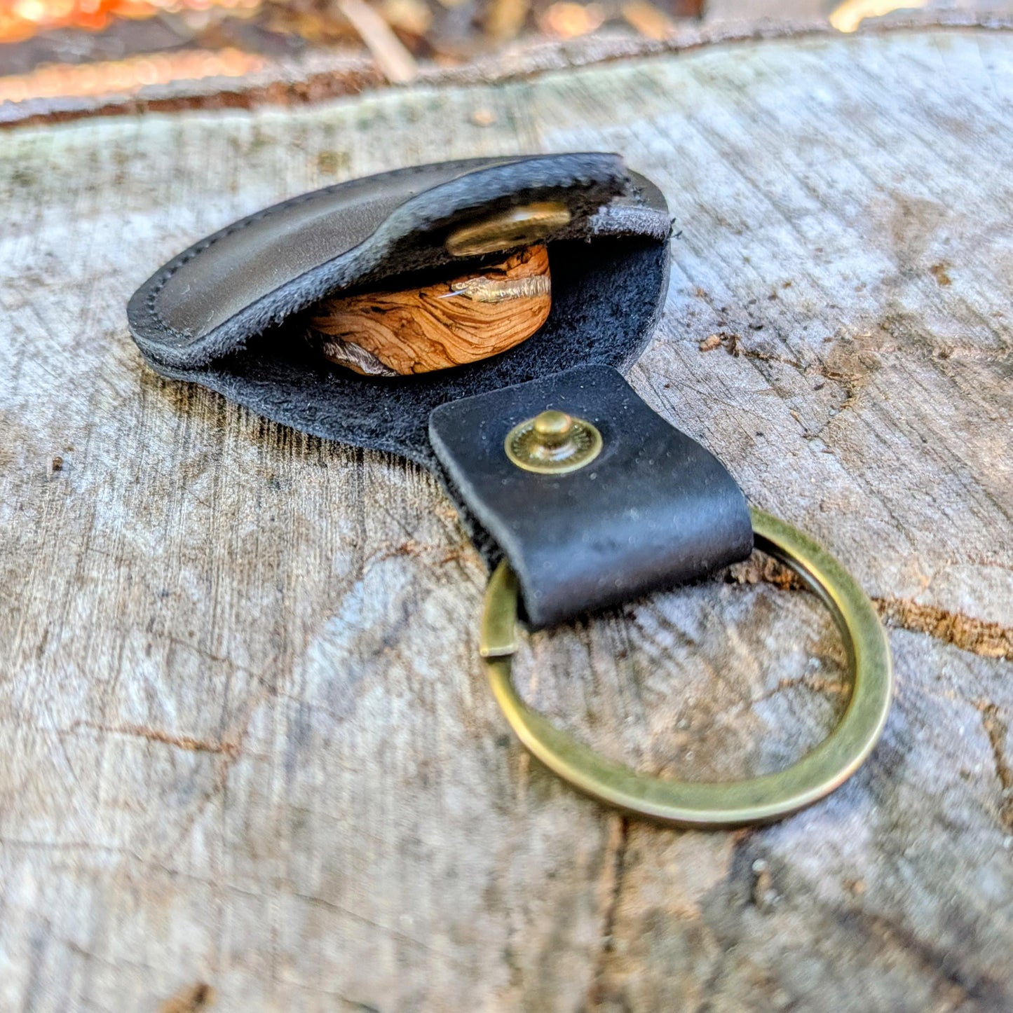 Leather Ring Holder, Pouch, Pocket, Keyring Gift Accessories Gifts For The Couple GrownRings Grown Rings, Custom Gift, Engagement, Graduation, Anniversary, wedding, leather, metal, key chain, Builder, Contruction, electrician, gym