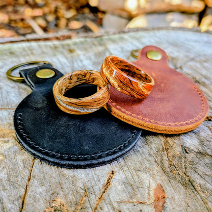 Leather Ring Holder, Pouch, Pocket, Keyring Gift Accessories Gifts For The Couple GrownRings Grown Rings, Custom Gift, Engagement, Graduation, Anniversary, wedding, leather, metal, key chain, Builder, Contruction, electrician, gym