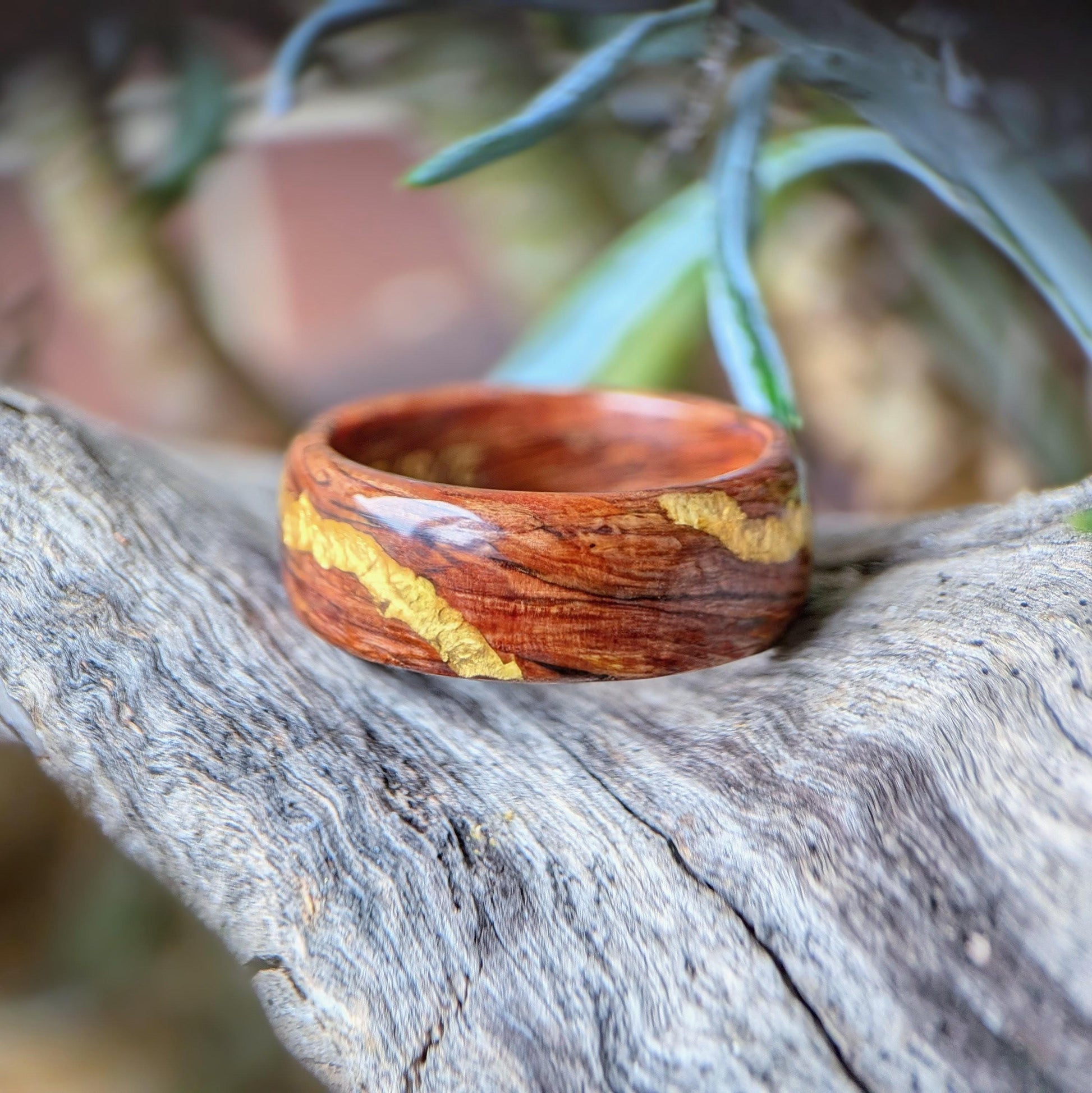 Reclaimed 1920 Douglas Fir with 24K Gold Veins Wood and Gold Rings Wedding Bands GrownRings Rose Gold, Handmade, Gold Inlay, mens wedding band, wooden ring men, wooden engagement ring, wooden wedding ring, wooden wedding band, Douglas Fir, Reclaimed Wood, Upcycled, Custom