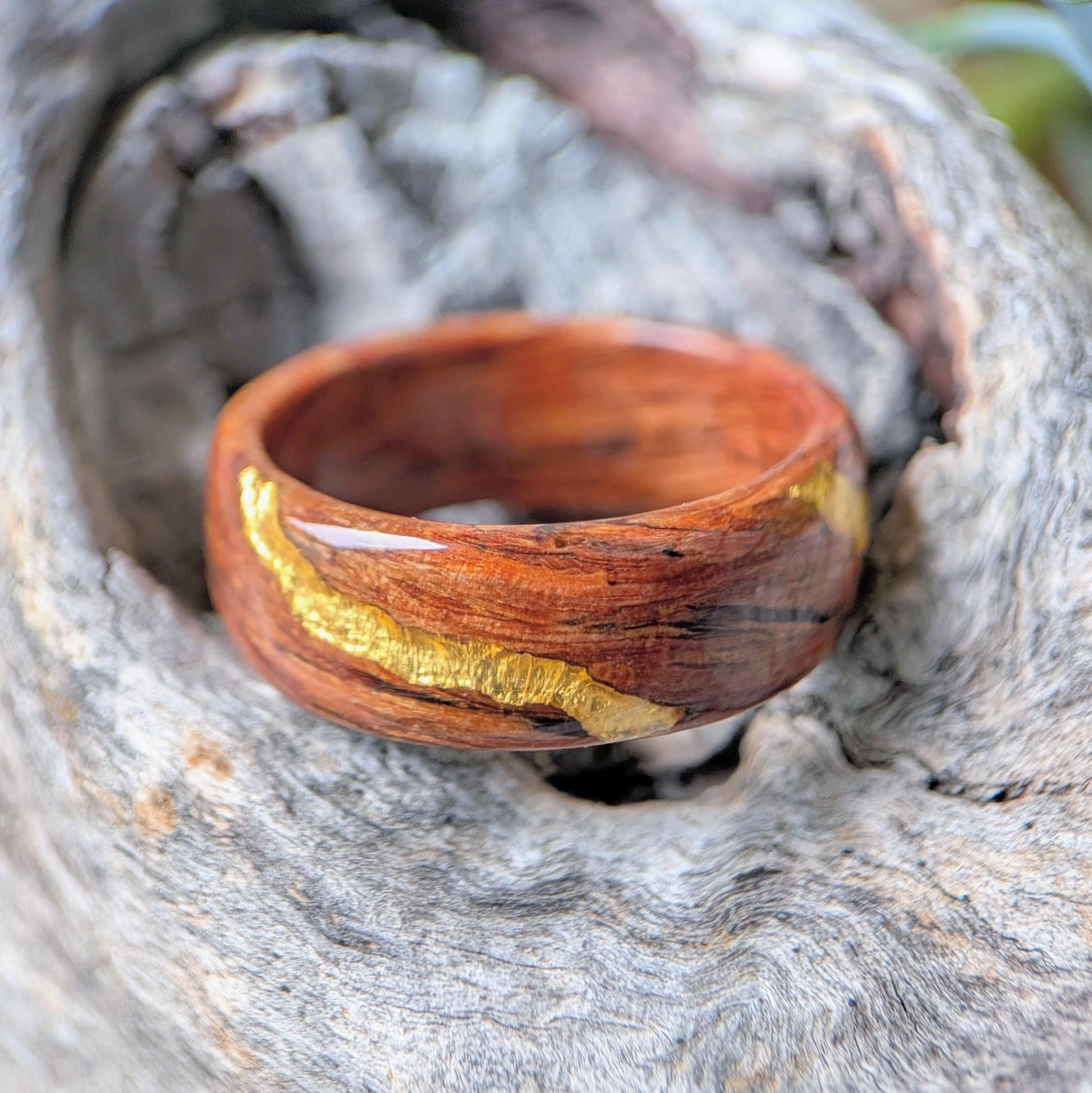 Reclaimed 1920 Douglas Fir with 24K Gold Veins Wood and Gold Rings Wedding Bands GrownRings Rose Gold, Handmade, Gold Inlay, mens wedding band, wooden ring men, wooden engagement ring, wooden wedding ring, wooden wedding band, Douglas Fir, Reclaimed Wood, Upcycled, Custom