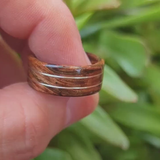 Tasmanian Blackwood Twin Sterling Silver wire inlays